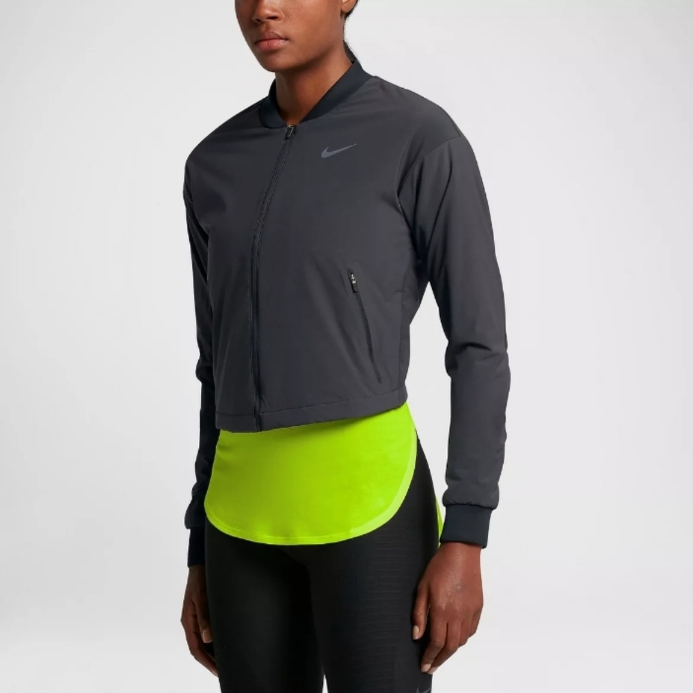 Nike Aerolayer Black Zipper Cropped Zip Up Jacket - Size XS